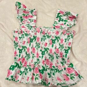 Hill House Home Paz Top Linen Roses